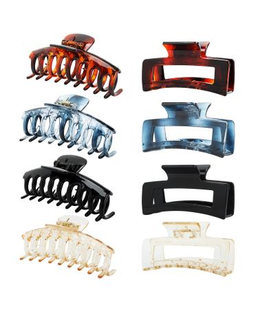 Zou.Rena Big Claw Clips for thick hair 4.3 inch (11 cm) shiny strong hair clips for women girls long hair slipproof (4.3 inch glossy color)