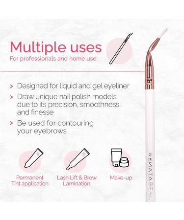 Renata Beauty R22 Eyeliner Brushes Fine Point Angled Liner Brush for Gel and Liquid Liner Premium Eyeliner Tool for Sharp and Precise Lines Thin Bent Liner Brush Multipurpose Design Angled Eyeliner - Buy Online on SooperMarket.com
