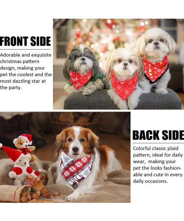 Dog Bandanas 4 Pack Dog Christmas Bandana Classic Buffalo Plaid Pets Scarf Triangle Bibs Neckerchief Set Pet Costume Accessories Decoration for Small Medium Large Dog and Cats 4PC Xmas - Buy Online on SooperMarket.com