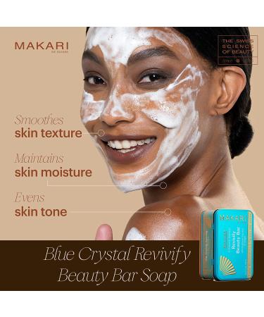 Makari Ultimate Intense Blue Crystal Revivify Beauty Bar Soap 7 oz | Brightening Exfoliating Soap with Glutathione, Kojic Acid, and Collagen - Buy Online on SooperMarket.com