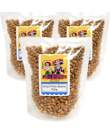 Las Catrinas Pinto Dried Beans 3 x 500g / Authentic Mexican Frijoles Dried Pinto Beans for Cooking - Buy Online on SooperMarket.com