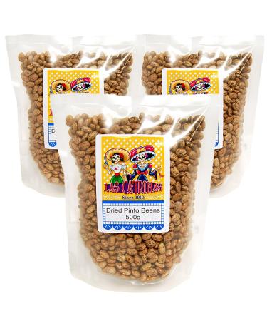 Las Catrinas Pinto Dried Beans 3 x 500g / Authentic Mexican Frijoles Dried Pinto Beans for Cooking