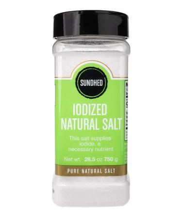 Sundhed Natural White Rock Salt (Fine) in Refill | 750 Grams (26.45 oz) | Gourmet Seasoning Salt | Real and Natural Iodized Table Salt | Keto Friendly and Kosher Certified no additives