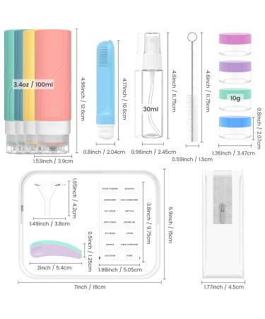 100ml x 4 Silicone Travel Bottles Set - Leakproof TSA Approved Portable Containers for Shampoo & Lotion - BPA Free in Pink Yellow Green & Blue - Buy Online on SooperMarket.com