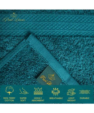 Pearl Linens Cotton Bath Sheet Pack of 2 - Quick Dry & Absorbent Oversize Towels for Hotel & Spa | Super Soft Teal Bath Sheet Set 35x70 - Buy Online on SooperMarket.com