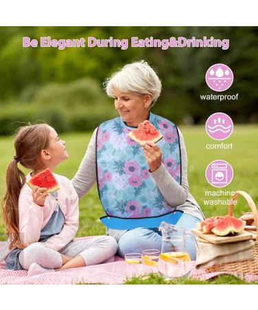 Baypify Adult Bibs for Seniors Waterproof Aprons for Adults for Men and Women Washable and Reusable Clothing Protectors with Mud Flaps Pink XL - Buy Online on SooperMarket.com