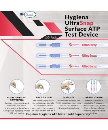 Hygiena Ultrasnap Surface ATP Test Devices - 100 Pack | Bio Shield Tech - Buy Online on SooperMarket.com