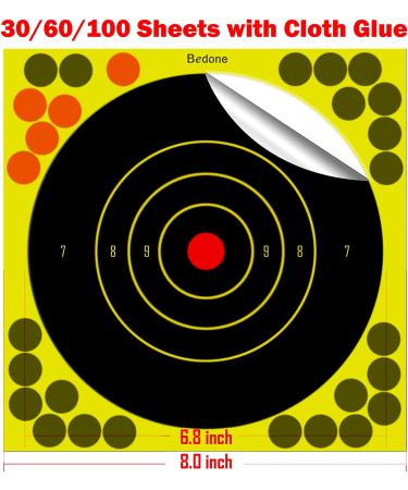 12 Inch & 7 Inch Self Adhesive Shooting Targets - Splatter Reactive with Cover-up Patches (30 Pack) - for Gun, Pistol, Rifle, Airsoft, Pellet Gun - Buy Online on SooperMarket.com