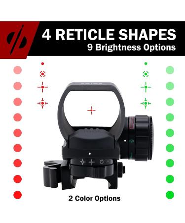 DDHQ Red Dot Reflex Sight Scope - Veteran Owned Company, Quick Detach Mount - Black Optic Substitute - Buy Online on SooperMarket.com
