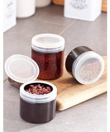 Buy 12 Pack 6 oz Amber PET Plastic Low Profile Jars with Clear Natural Flip Tops - Ideal for Skincare & DIY Projects | International Shipping Available - Buy Online on SooperMarket.com