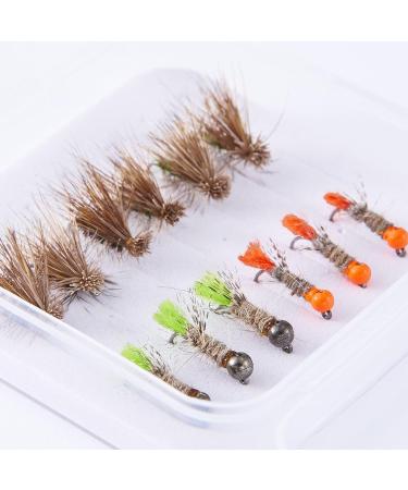 BASSDASH Trout Fly Fishing Flies 12pcs Assortment | Tenkara Wet Dry Nymphs Sakasa Kebari | Barbless Hooks for Trout Fishing - Buy Online on SooperMarket.com