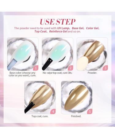 BORN PRETTY Chrome Powder Metallic Mirror & Mermaid Pearl Pigment Manicure Set - 2 Boxes - Buy Online on SooperMarket.com