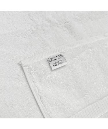 Chakir Turkish Linens 100% Cotton Premium Towels for Bathroom - 27'' x 54'' | 4-Piece Bath Towels Set in White - Buy Online on SooperMarket.com