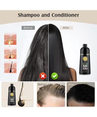400ml Black Hair Shampoo: Herbal Hair Color Dye for Men and Women - Semi-Permanent, Gentle Formula for Smooth, Shiny Results - Buy Online on SooperMarket.com