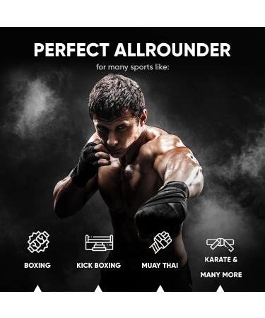FIGHTR Premium 160 Semi Elastic Hand Wraps with Thumb Loop for Boxing, MMA, Muay Thai - Black (4m) Men & Women - Buy Online on SooperMarket.com