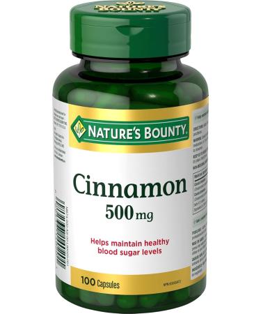 Nature's Bounty Cinnamon 500mg Pills and Herbal Health Supplement Helps Maintain Blood Sugar Levels 100 Capsules & Chromium Supplement Helps Metabolize Carbohydrates and Fats 200mcg 100 Tablets - Buy Online on SooperMarket.com