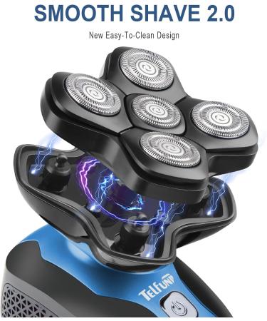 Upgrade Magnetic Head Shaver for Bald Men - Cordless 5-in-1 Electric Razor | IPX7 Waterproof Wet/Dry Grooming Kit | Easy Palm Shaver for a Smooth Shave - Buy Online on SooperMarket.com
