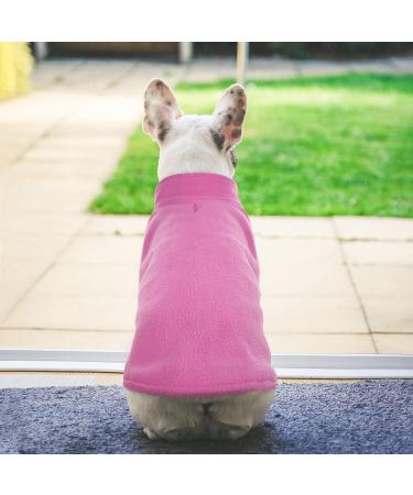 Pink Dog Fleece Vest with Turtleneck for Small Medium Dogs - Winter Jacket with Leash Hole - Buy Online on SooperMarket.com
