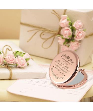 Granddaughter Gifts from Grandma and Grandpa - Rose Gold Makeup Compact Mirror for Granddaughter | Birthday Gift for Granddaughter - Buy Online on SooperMarket.com