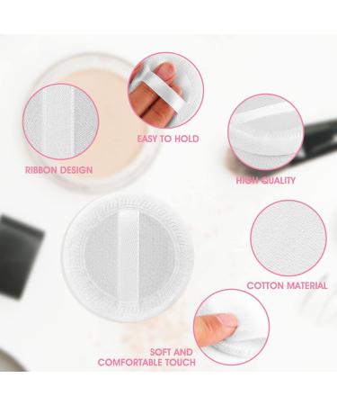 Sibba Loose Powder Puffs - 12 Round Velours Makeup Applicators & Compact Containers for Foundation & Cream | White - Buy Online on SooperMarket.com