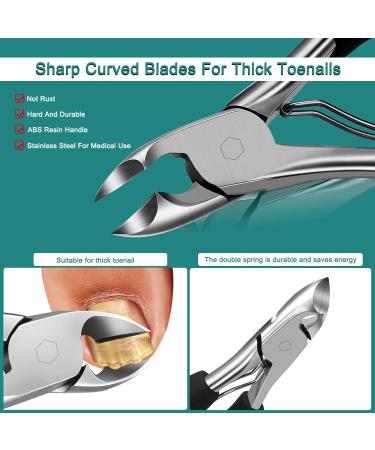 Toenail Clippers for Thick & Ingrown Nails | Large Set for Seniors & Men - Best Quality & Easy Use - Buy Online on SooperMarket.com