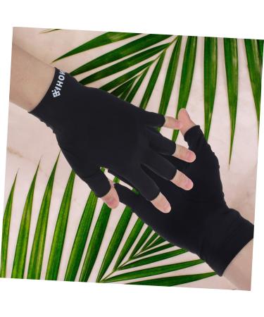 ABOOFAN 1 Pair Uv Gloves Half Finger Gloves Summer Driving Gloves Outdoor Hiking Gloves Uv Shield Gloves Touchscreen Gloves Summer Beach Gloves Point Fingers Fabric Women's 19.5x8cm Black - Buy Online on SooperMarket.com