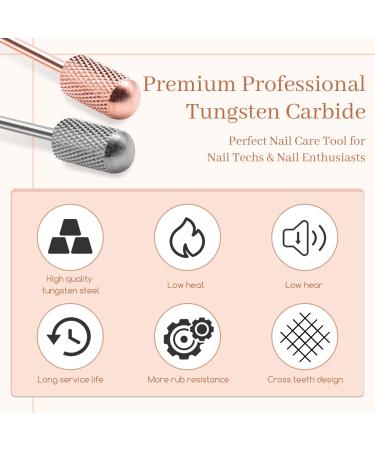 Dill Bits 2PCS 3/32'' Safety Nail Drill Bits | Carbide Bits for Acrylic & Soft Gel Nails | Manicure Pedicure Beginner Set in Rose Gold & Sky Grey | Medium-M - Buy Online on SooperMarket.com