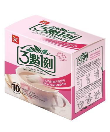 3:15pm Milk Tea - Classic Series - Authentic Bubble Tea (10 teabags) (Rose Fruity Milk, 10) Rose Fruity Milk 10 Count (Pack of 1)