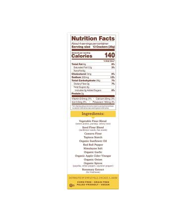 Simple Mills Roasted Red Pepper Crackers 4.25 oz Pack of 6 - Gluten Free, Vegan, Paleo Snacks - Buy Online on SooperMarket.com