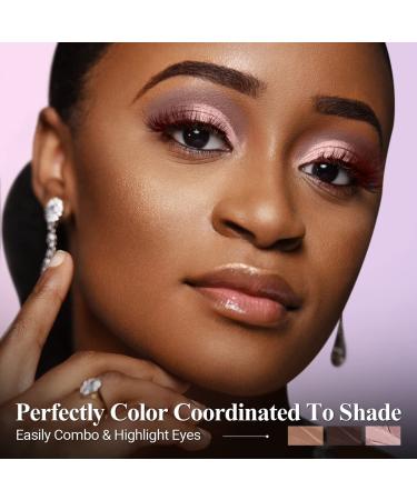 LUXAZA 3Pcs Eyeshadow Stick Matte and Shimmer Eye shadow Pencil Set with Primer & Setting Spray - Waterproof 3-in-1 Eye Makeup Kit in B-Cocoa - Buy Online on SooperMarket.com
