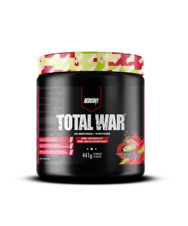 REDCON1 Total War Pre Workout Powder Strawberry Kiwi - Beta Alanine + Citrulline Malate Vegan & Keto Friendly Preworkout for Men & Women with 250mg of Caffeine - Fast Acting HMB (30 Servings)