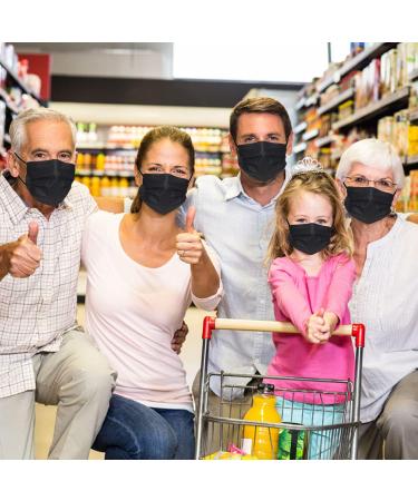 Buy 100 Pack Made in USA Black Disposable Face Masks - 3 Layer Medical Masks for Adults | Home Office Outdoor & School - Buy Online on SooperMarket.com