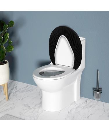 Stretch Spandex Washable Black Toilet Lid Cover - Elastic Bottom Seat Protector - Buy Online on SooperMarket.com