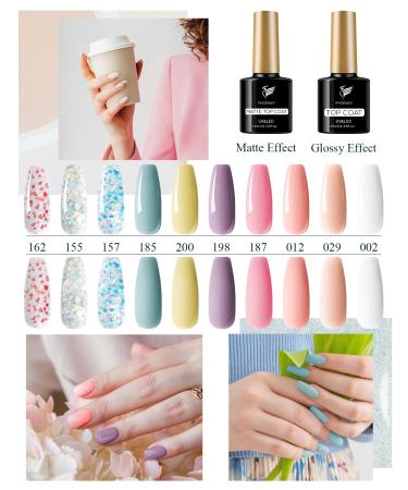 Phoenixy Poly Nail Gel Kit - 10 Colors Poly Extension Starter Set with Glossy & Matte Top Coat | Basic Manicure Tools | Gifts for Women - Buy Online on SooperMarket.com