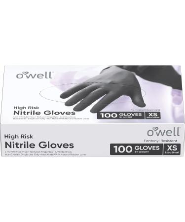 OWell High Risk Nitrile Gloves | Fentanyl Resistant 4mil Latex-Free Medical Exam Gloves - X-Small (100 Count) - Buy Online on SooperMarket.com