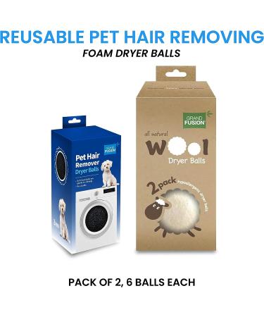 Ultimate Laundry Softener and Pet Hair Removal Balls Set - Wool Dryer Balls for Softening Clothes and Pet Hair Removal - Pack of 2 (6 balls each) - Buy Online on SooperMarket.com