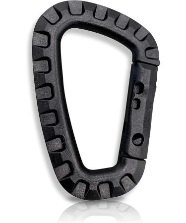 Holesto Plastic Carabiner Set - Tactical Black D-Shape Hooks for Outdoor - Durable ABS - 5-Pack - Buy Online on SooperMarket.com