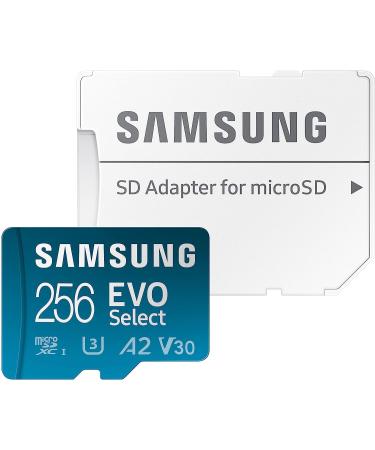 SAMSUNG EVO Select 256GB MicroSDXC Memory Card + Adapter | 4K UHD, Full HD, A2, V30, UHS-I, U3 | Expanded Storage for Android, Nintendo Switch - Buy Online on SooperMarket.com