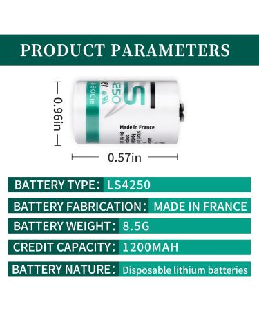 10 X LS14250 1/2 AA 3.6V Battery - High Capacity 1200mAh for Dogwatch R9 Leash | International Shipping Available - Buy Online on SooperMarket.com