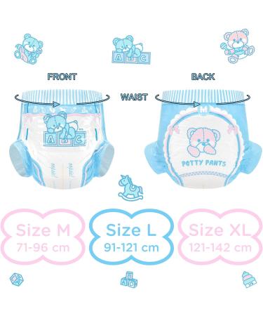 LittleForBig Adult Printed Diapers - 10 Pack Potty Pants (Medium 71-96 CM) Blue - International Shipping Available - Buy Online on SooperMarket.com