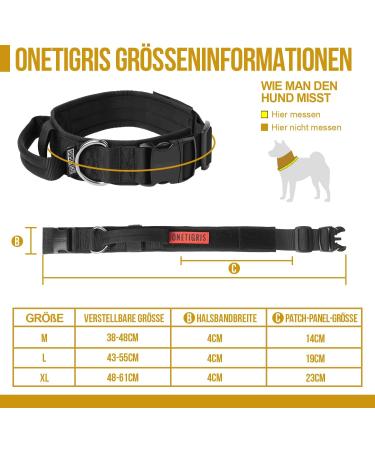 OneTigris Dog Collar with Metal Buckle for Dogs - Durable Black Collar (Medium) - International Shipping Available - Buy Online on SooperMarket.com