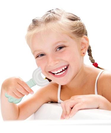 Cartoon Kids U Shaped Toothbrush - Soft Manual Training Toothbrush - Food Grade Silicone Kids Toothbrushes 360 Degree U Shape Toothbrush for Kids Baby Toddler Green 1 count (Pack of 1) - Buy Online on SooperMarket.com
