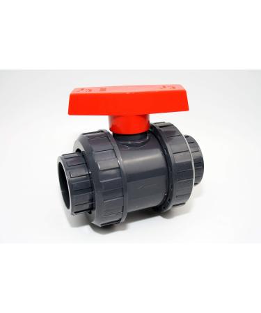 Professional ball valve 63mm with 2 x adhesive socket made of PVC - U 10 bar DIN 8063