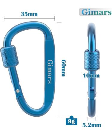 Gimars 10-Piece 6cm Mini Carabiner Set with Screw Cap - Colorful Hooks for Camping Fishing Hiking & Travel - Durable and Versatile Carabiners - Buy Online on SooperMarket.com