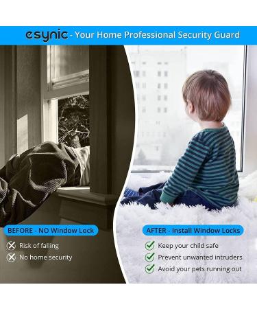 eSynic 4Pc Window Restrictors - Child Safety Locks for UPVC Windows - White Style-B - Buy Online on SooperMarket.com
