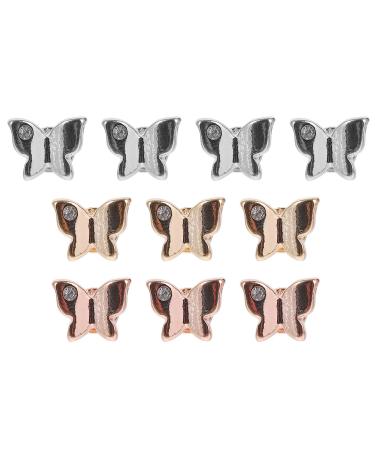 Hemobllo Rhinestone Decor 10pcs Decorative Rings Watch Band Charms Compatible for 38mm Silicone Strap Band Metal Charms