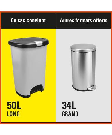 Hefty Garbage Bags Ultra Strong Tall 50 Litres White Kitchen Drawstring Arm & Hammer odour neutralizer 28 Bags - Buy Online on SooperMarket.com