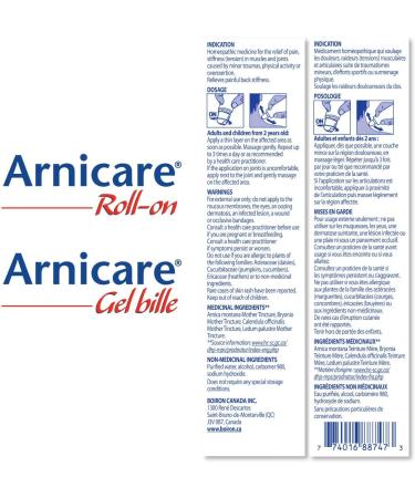 NEW Boiron Arnicare Roll-on Homeopathic medicine for the relief of pain stiffness (tension) in muscles and joints caused by minor traumas physical activity or overexertion. Relieves painful back stiffness. 45 g (Pack of 1) - Buy Online on SooperMarket.com