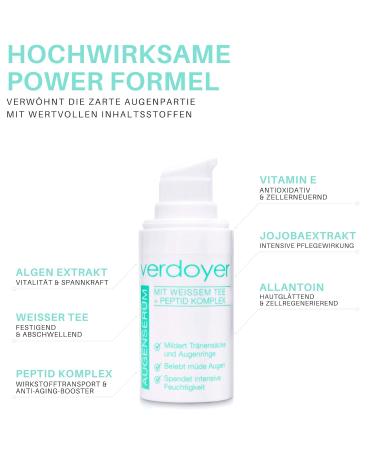Verdoy Eye Serum for Dark Circles & Wrinkles - Anti-Fold Smoothing Eye Care with White Tea & Peptides - Made in Germany - Buy Online on SooperMarket.com