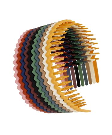 WOVOWOVO Plastic Hair Bands with Teeth 10 Packs Thin Headbands for Women Girls Teens Non Slip Hair Comb Head Bands Hair Accessories